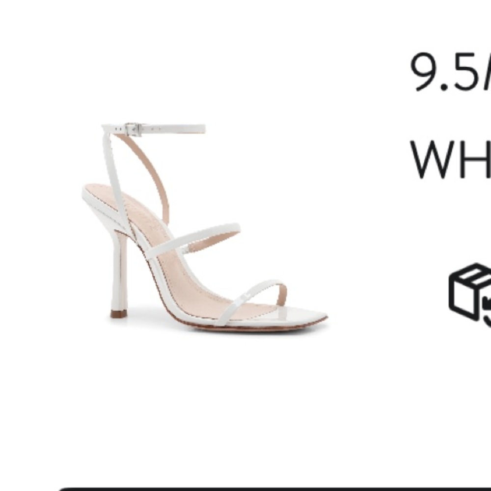 SCHUTZ WHITE STRAPY HEELS